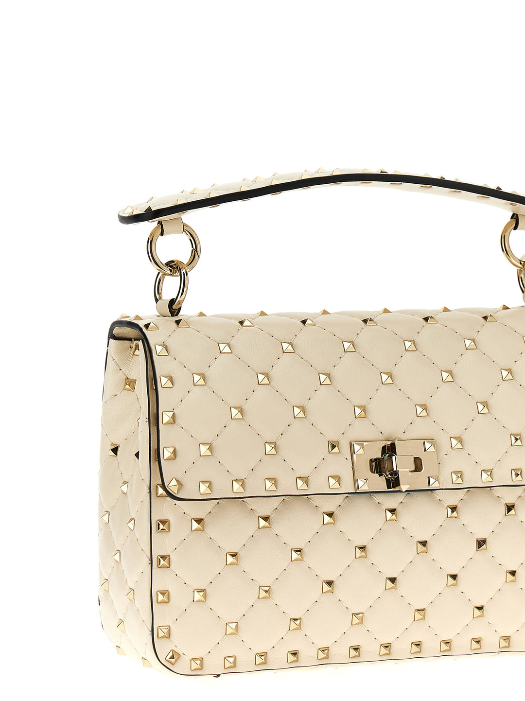 Rockstud Spike Shoulder Bags White