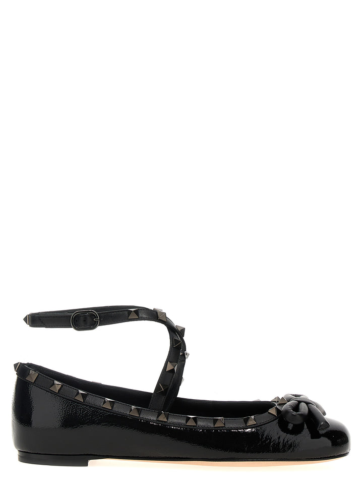 Rockstud Flat Shoes Black