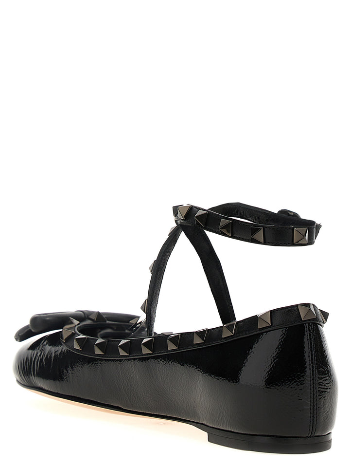 Rockstud Flat Shoes Black