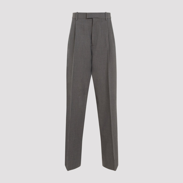 Stretch Wool Tricotine Trousers Grey