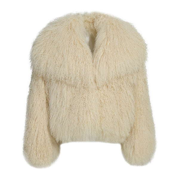 Loyenne Beige Coat in Lambskin