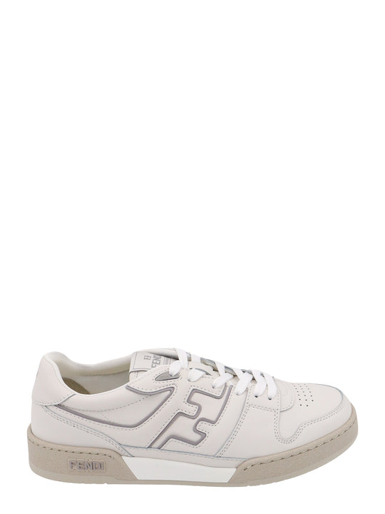 Leather Sneakers With Ff Lateral Logo