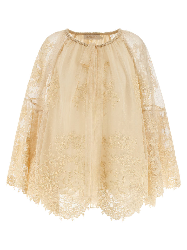 Zimmermann Hypnotic Tiered Lace Shirt and Blouse - Beige | af761451076b84e418654ab3b981943447c6f5f5