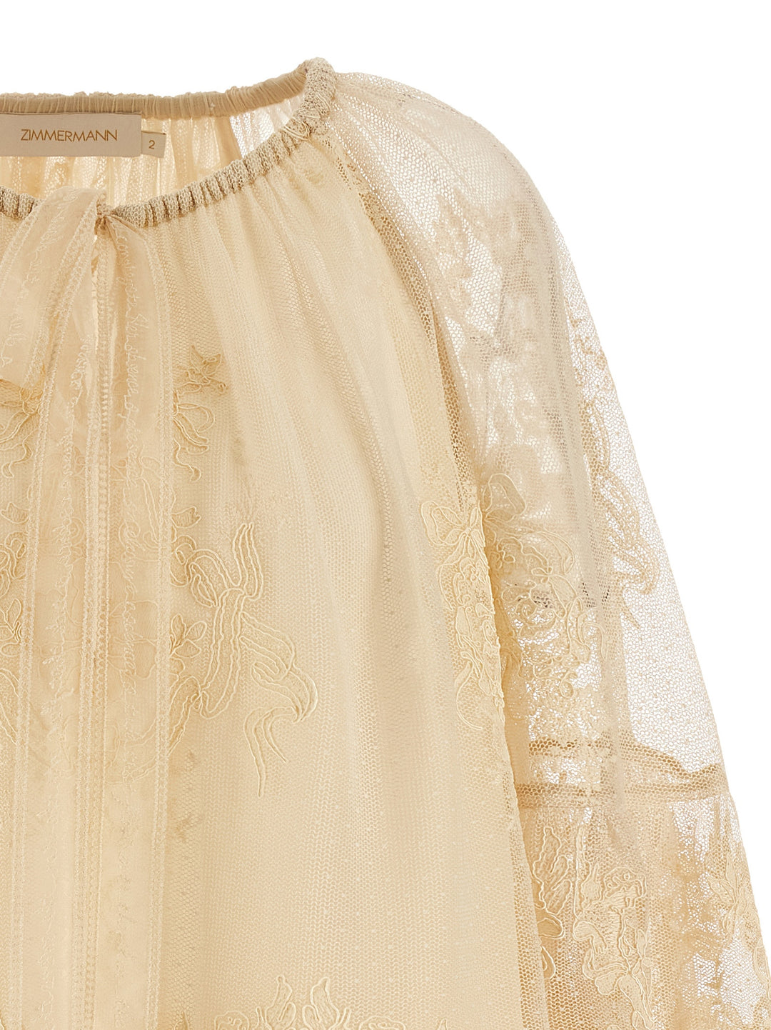 Zimmermann Hypnotic Tiered Lace Shirt and Blouse - Beige | 4bd9a1f3fab82e3a75dbac90f5cae6dafe0a2f8b
