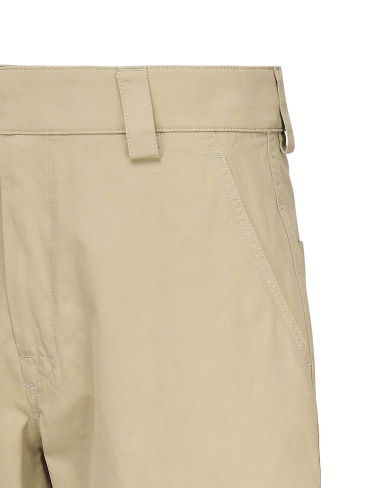 Shorts In Lightweight Cotton Twill Trousers Beige