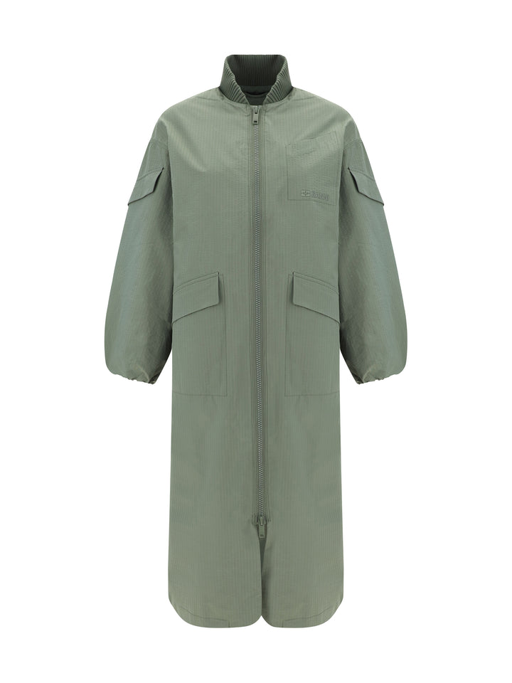 TECH SEERSUCKER OVERSIZED SHELL COAT