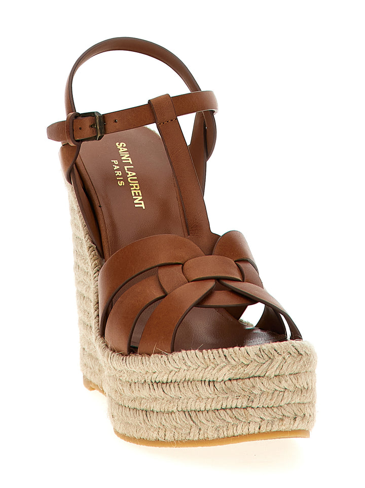 Saint Laurent Tribute Espadrilles Wedges - Brown | 6a16a3d361eb5f93d90ba7684d6b1628b1b39aab