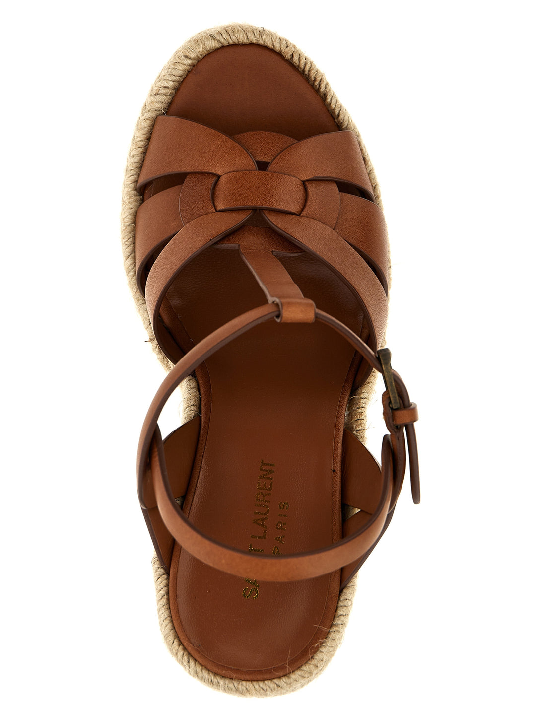 Saint Laurent Tribute Espadrilles Wedges - Brown | 006e92eb808d5ccd3a5162170dbece7418b82e27