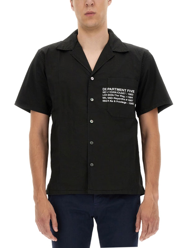 Hawaiian Shirt With Logo Print