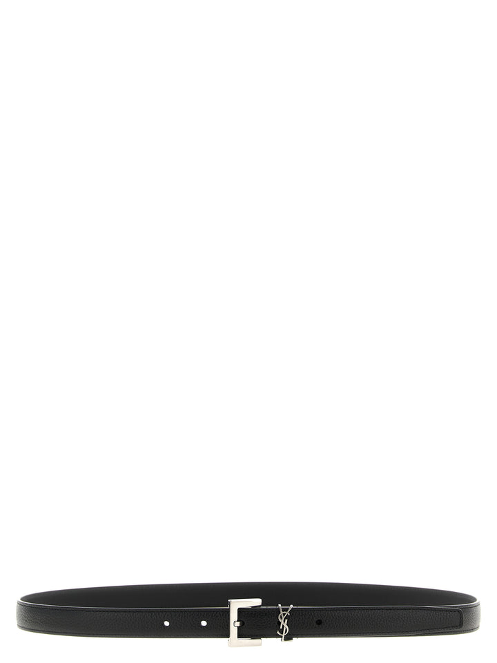 Saint Laurent Tiny Cassandre Belts - Black | e604caa588877b3faac6b3a5efd265c82ea7b477