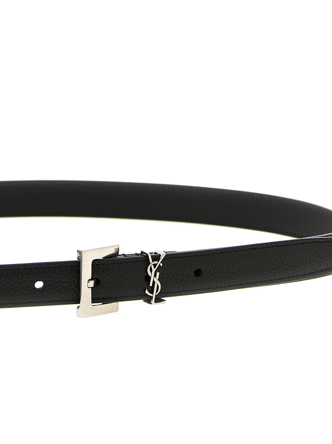 Saint Laurent Tiny Cassandre Belts - Black | db51e1f192cf9f921aa45134de6db28215d2b6c7