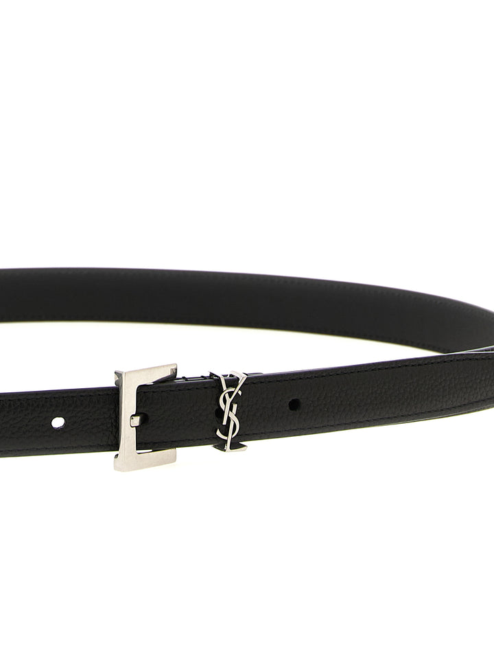 Saint Laurent Tiny Cassandre Belts - Black | db51e1f192cf9f921aa45134de6db28215d2b6c7