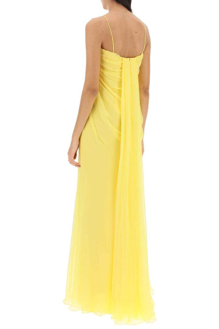 Silk Chiffon Bustier Gown