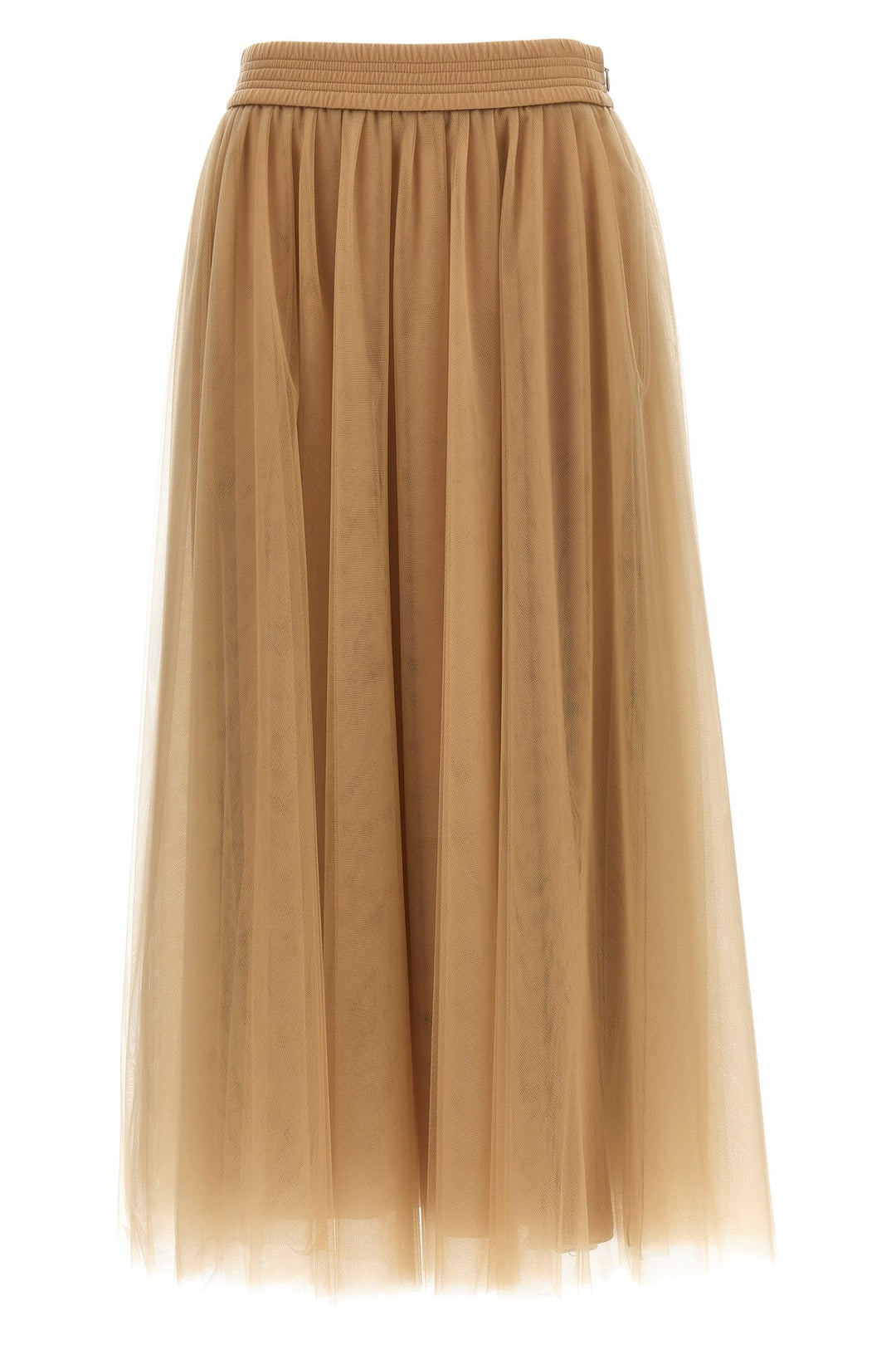 Tulle Midi Skirt Skirts Beige