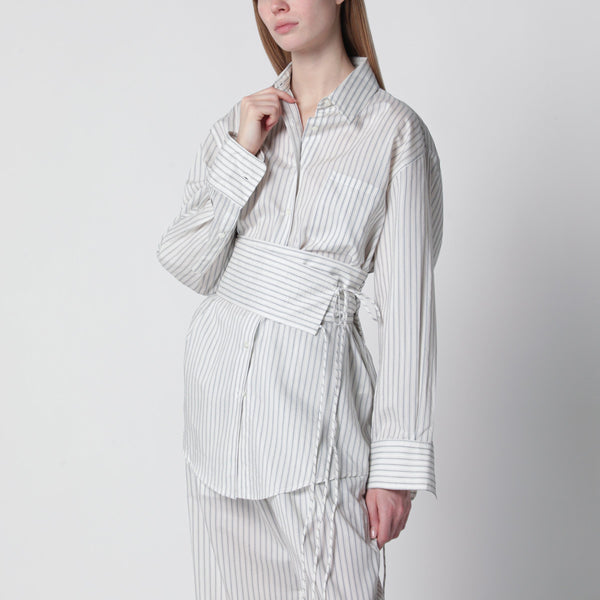 Silk Striped Shirt With Belt