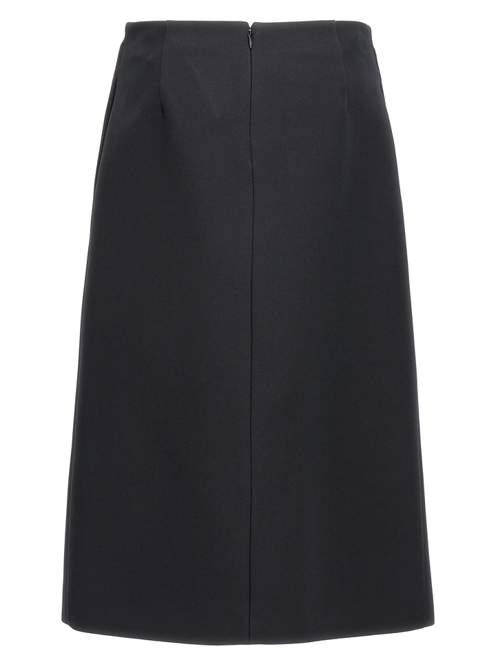 Flared Midi Skirt Skirts Black