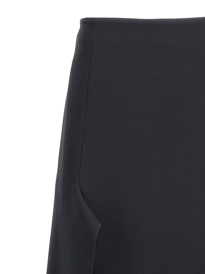 Flared Midi Skirt Skirts Black