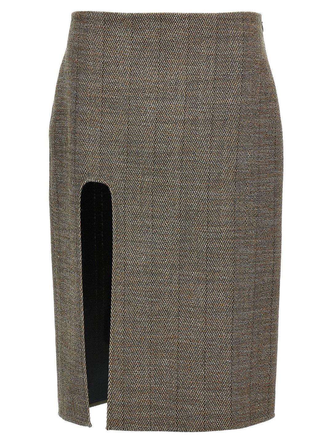 Slit Tweed Skirt Skirts Brown