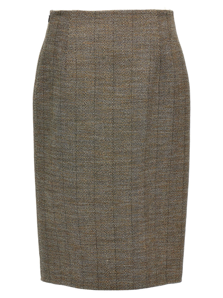 Slit Tweed Skirt Skirts Brown