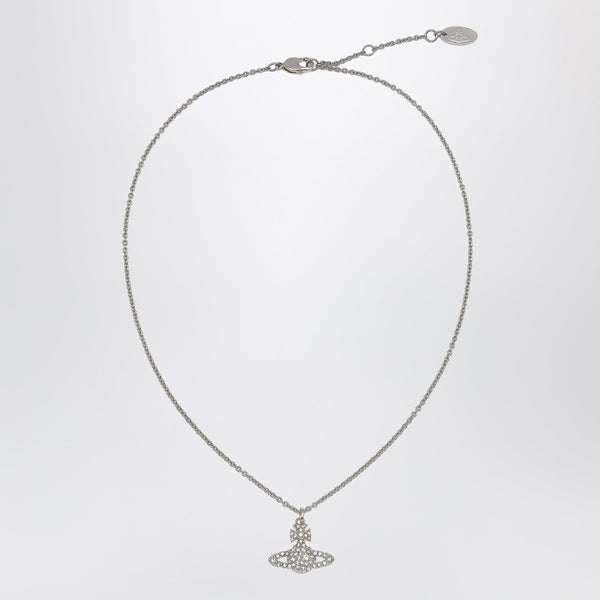 Grace Bas Relief Platinum/Crystal Necklace