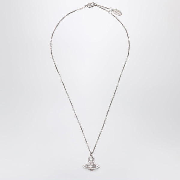 Orb Pendant Necklace In Platinum With Crystals
