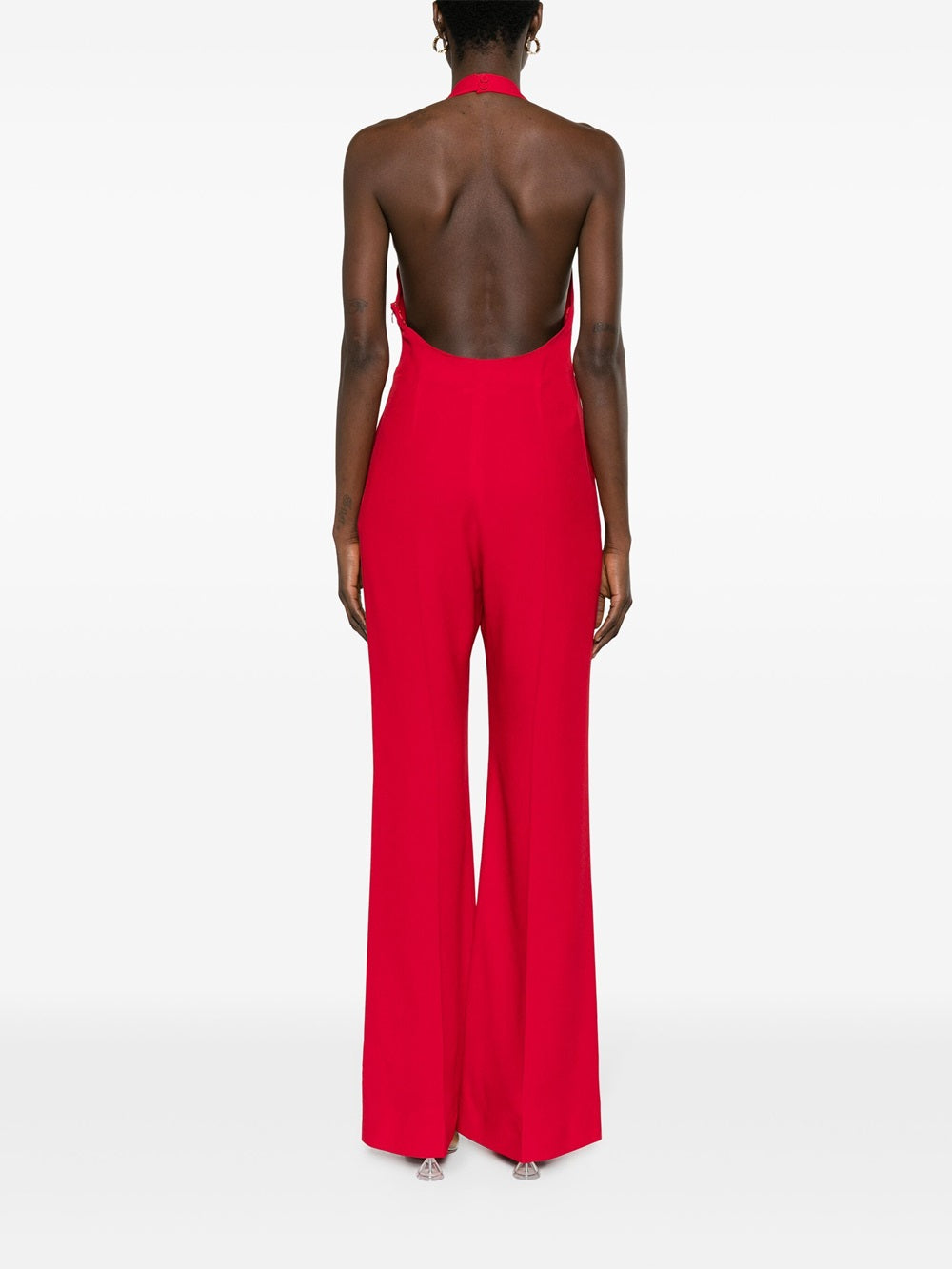 Jumpsuit with halter neck and padlock detail