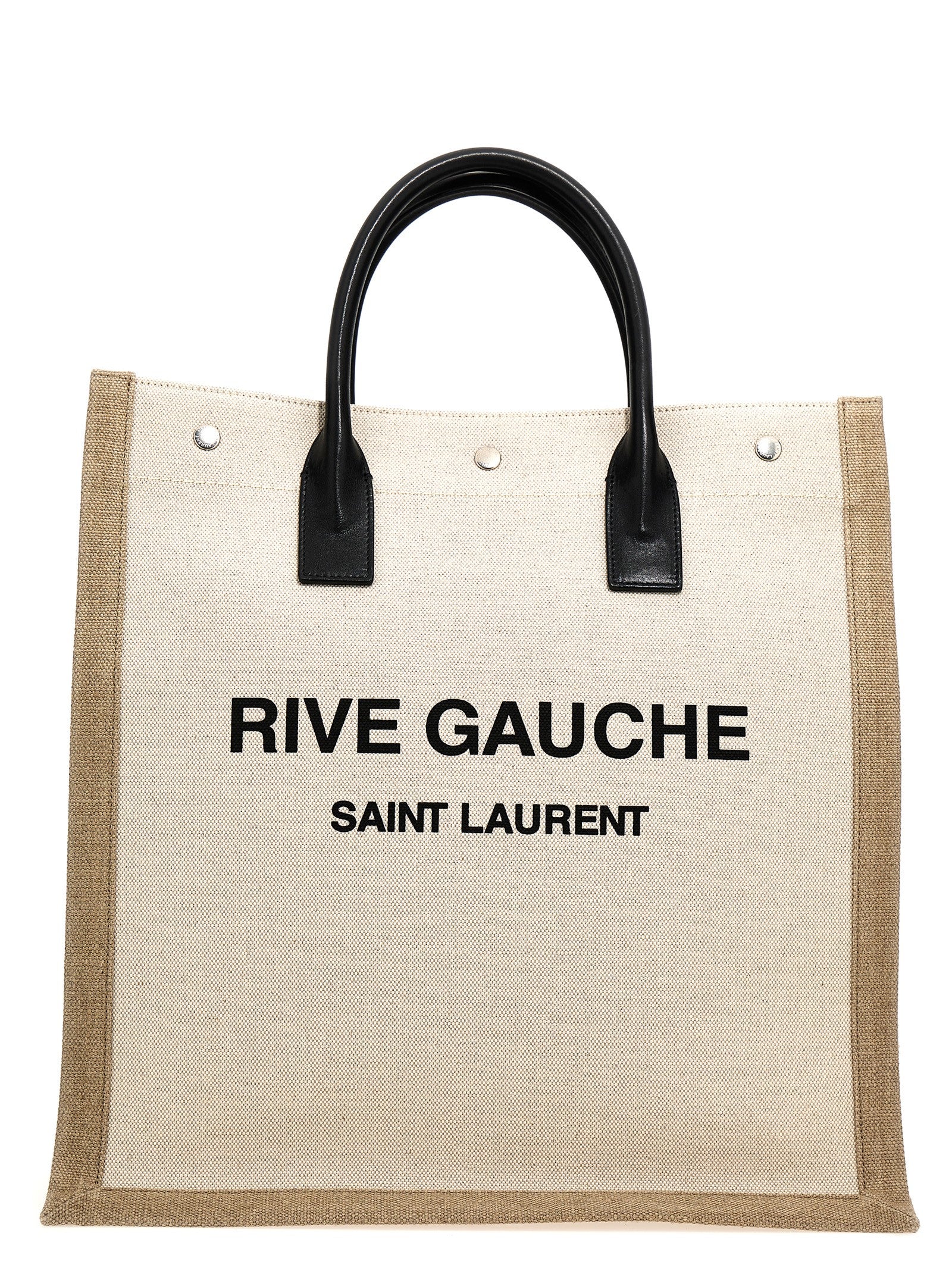 Saint Laurent Rive Gauche North/South Tote Bag White/Black | Wanan