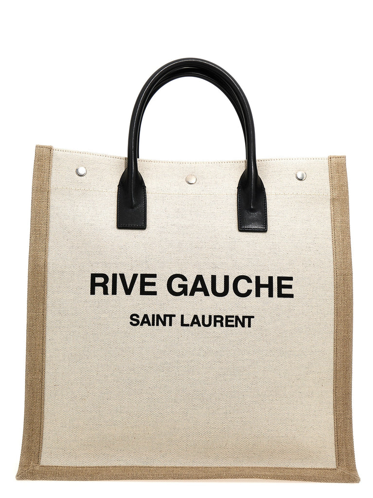 Saint Laurent Rive Gauche North/South Tote Bag White/Black | Wanan