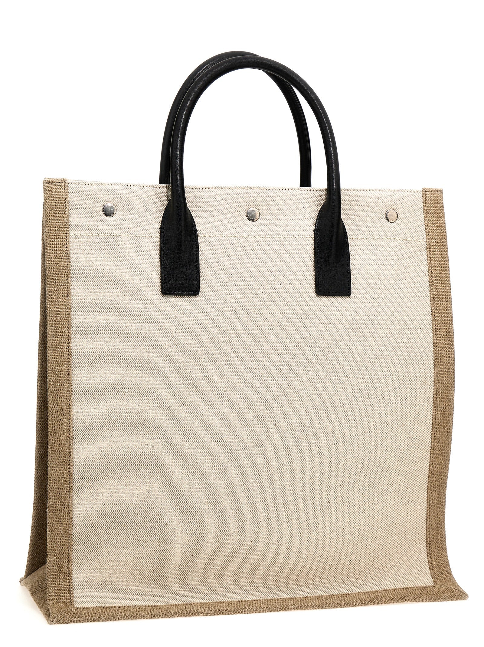 Saint Laurent Rive Gauche North/South Tote Bag White/Black | Wanan Saint Laurent Rive Gauche North/South Tote Bag White/Black | Wanan