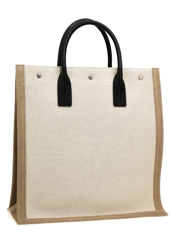 Rive Gauche North/South Tote Bag White/Black