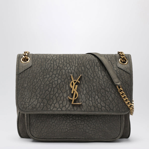 Niki Crossbody Bag In Zinc Grey Lambskin Leather