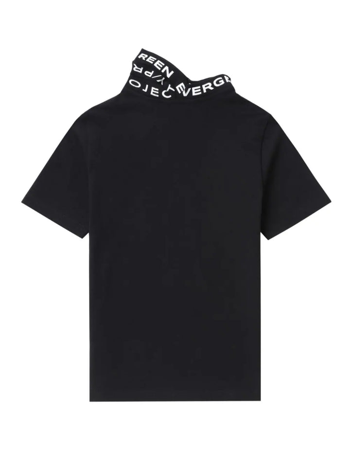 T-shirt with triple collar and logo print