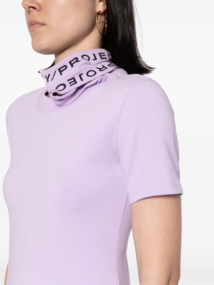 Jersey T-shirt with logo print collar