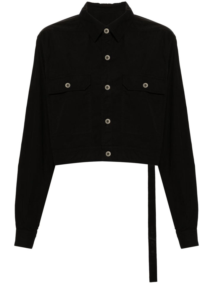 Short shirt jacket with cape sleeves