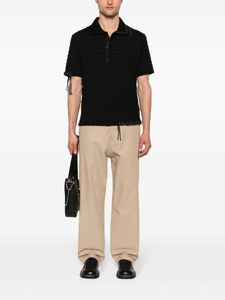 mid-rise straight leg trousers