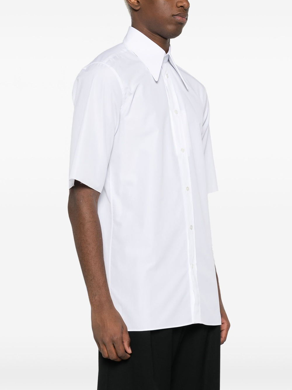 Short-sleeved poplin shirt