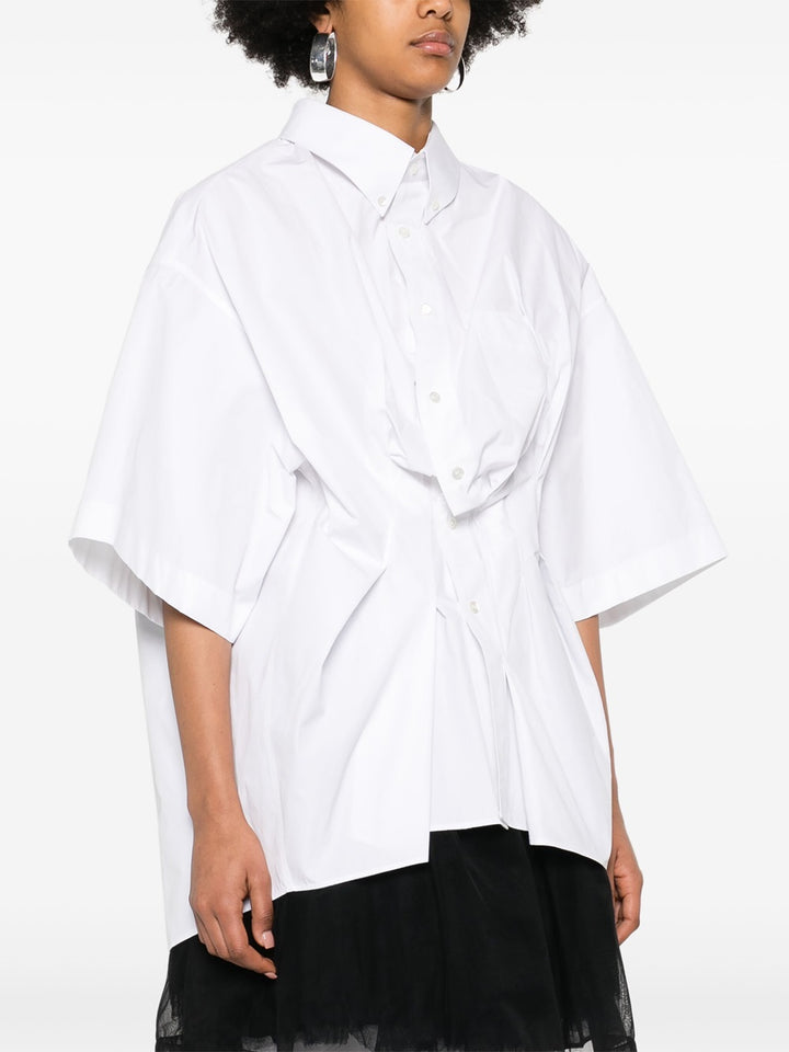 Fitted shirt in wrinkled poplin