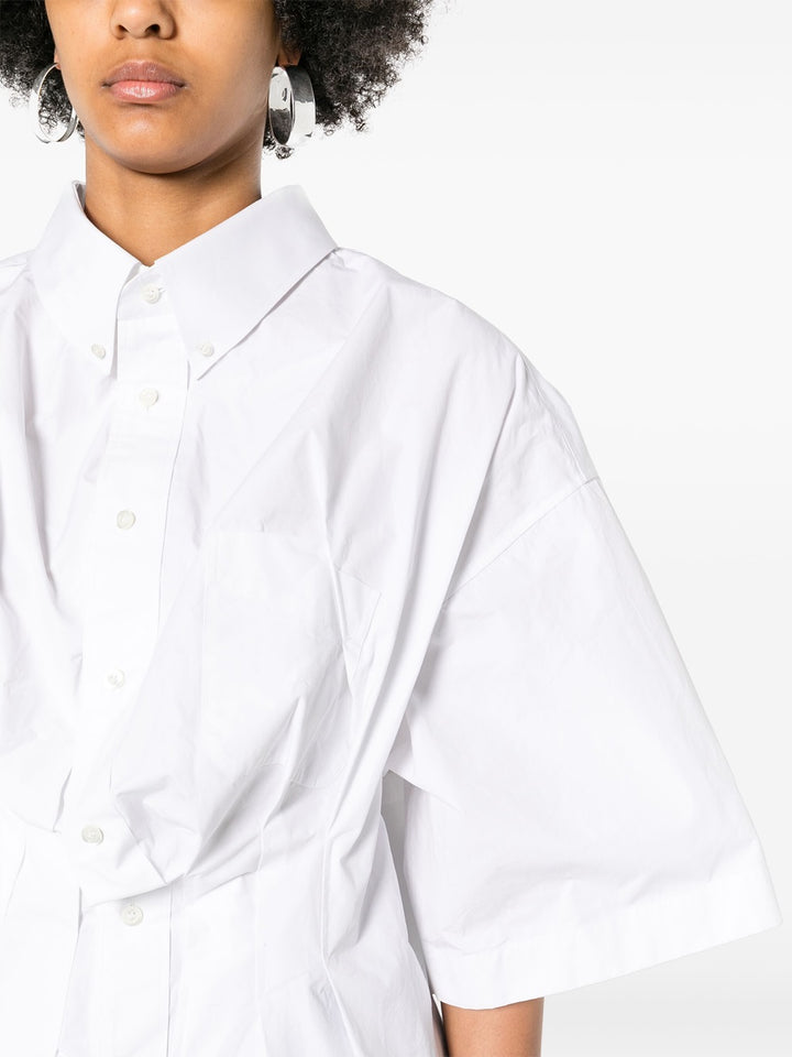 Fitted shirt in wrinkled poplin