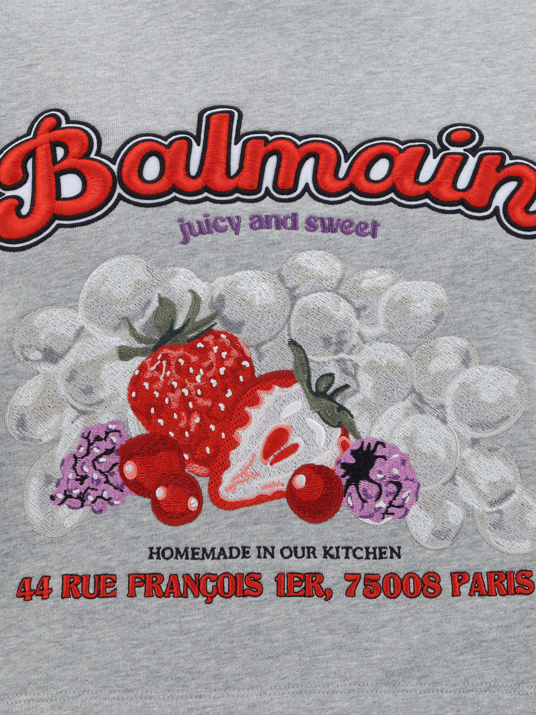 BALMAIN FRUIT FLEECE CROP T-SHIRT