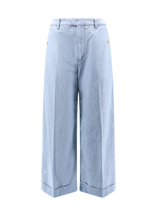 Jeans With Logoed Metal Buttons