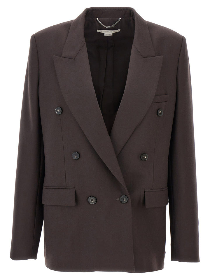 Double-Breasted Wool Blazer Blazer And Suits Brown