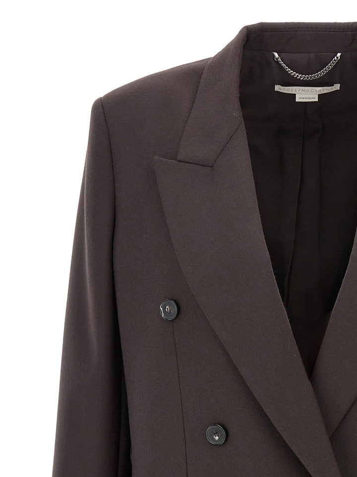 Double-Breasted Wool Blazer Blazer And Suits Brown