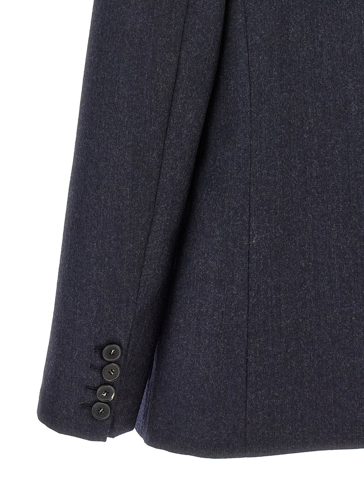 Single-Breasted Wool Blazer Blazer And Suits Blue