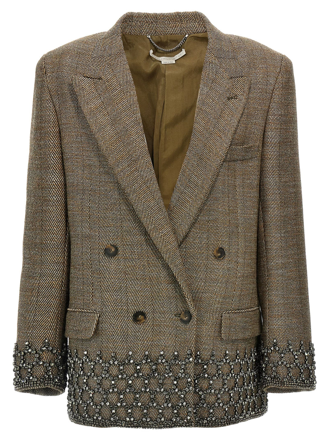 Crystal Cage Blazer And Suits Beige