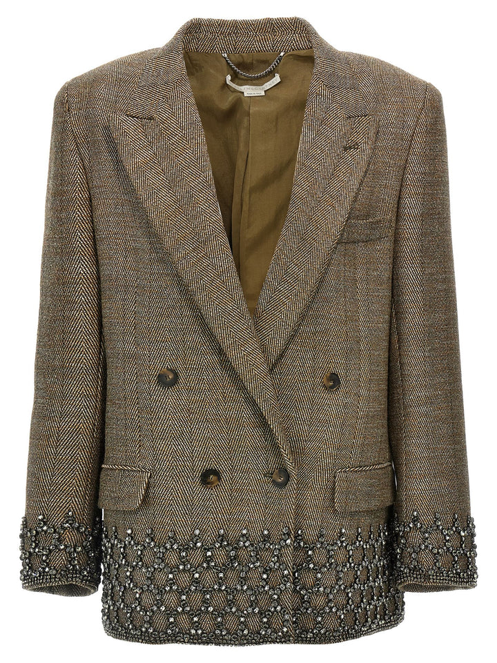 Crystal Cage Blazer And Suits Beige