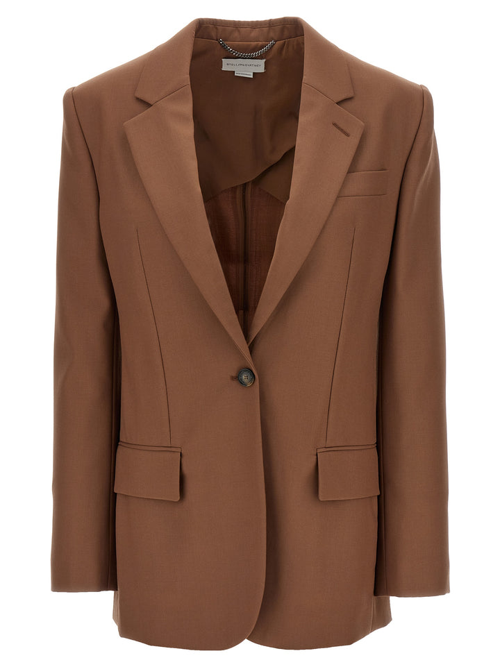 Stella Mccartney Single-Breasted Wool Blazer BlazerS - Brown | c17431ffc7b6170e5ed5bcd7bb4db74cd5aa6952