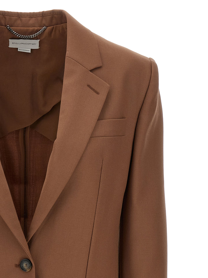 Stella Mccartney Single-Breasted Wool Blazer BlazerS - Brown | 89cc37ca895ffc4f895f32a260bcb1d71dd6b08a