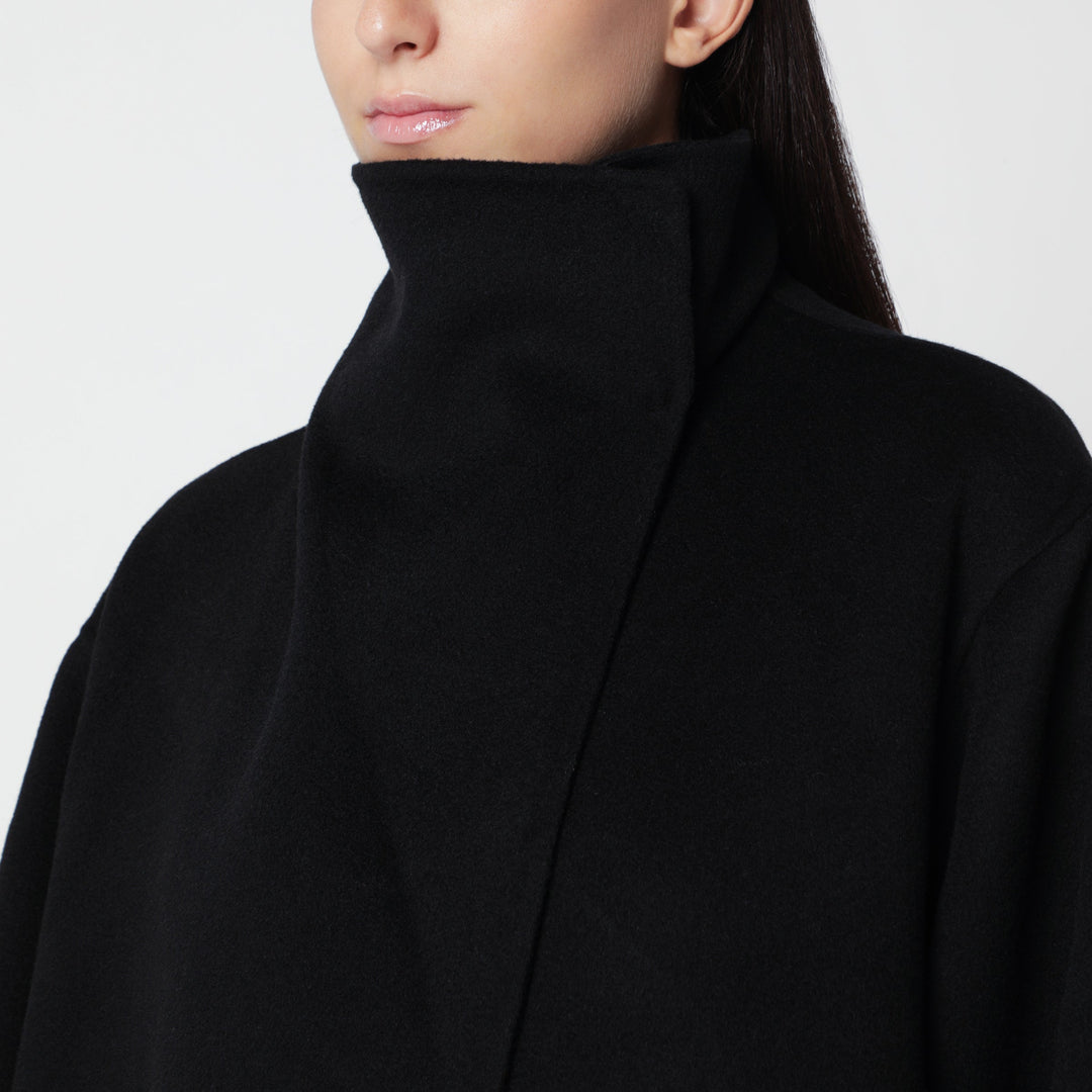 Almada Label Kaity Doublé Black Wool And Cashmere Coat