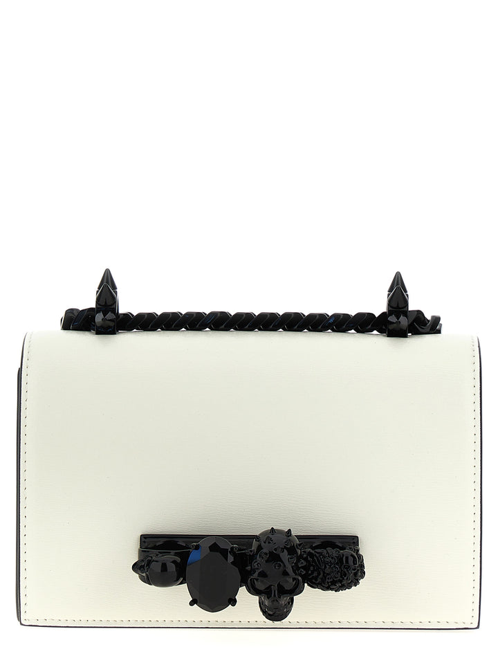 Mini Jewelled Satchel Shoulder Bags White/Black