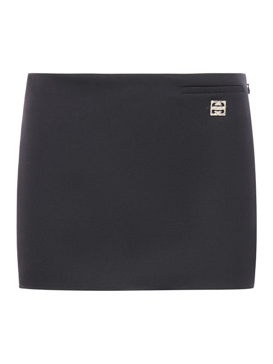 Wool Mini Skirt Skirts Black